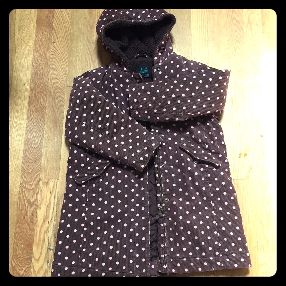 Mini Boden winter hooded jacket. Girls size 7-8